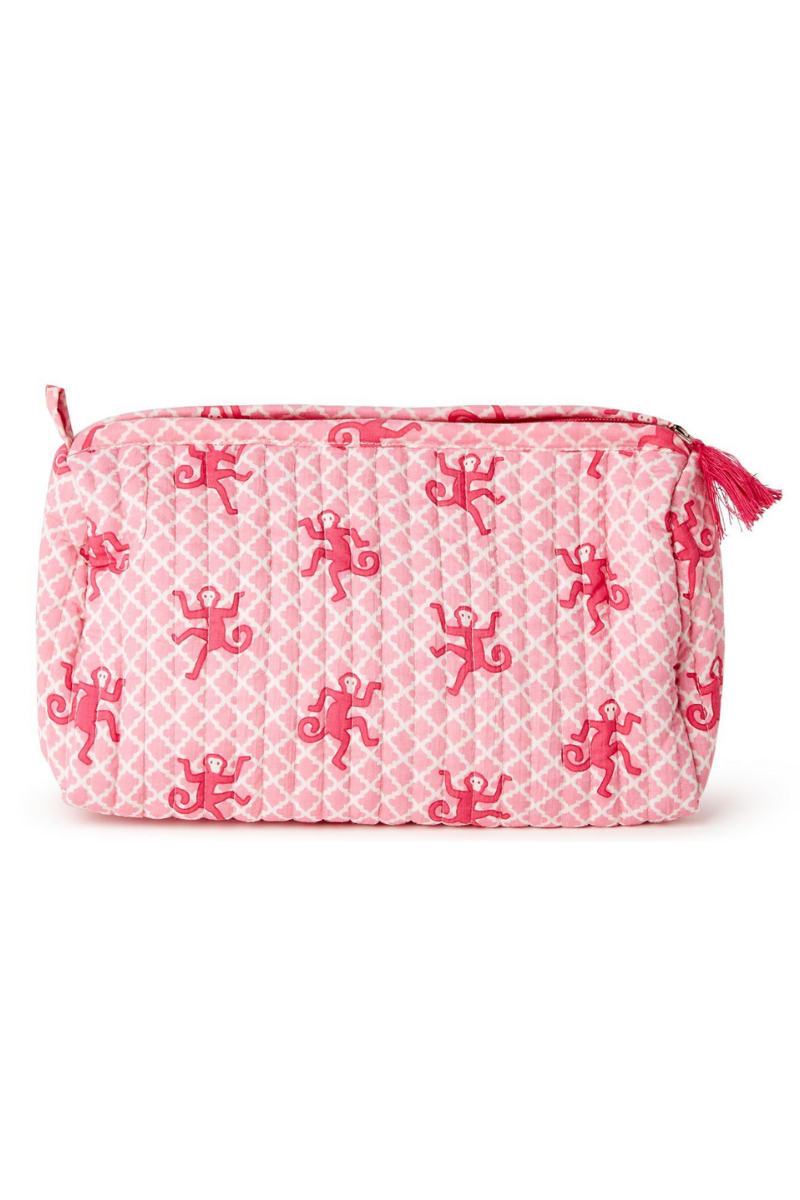 Happy Monkey Quilted Pouch