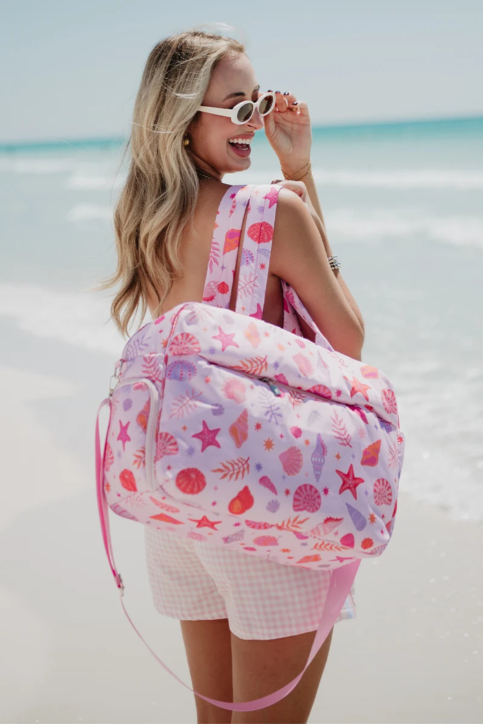 Seashells Quilted Weekender Bag
