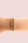 5MM Gold Beaded Bracelet- S/M