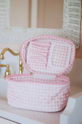 Pink Gingham Cosmetic Bag