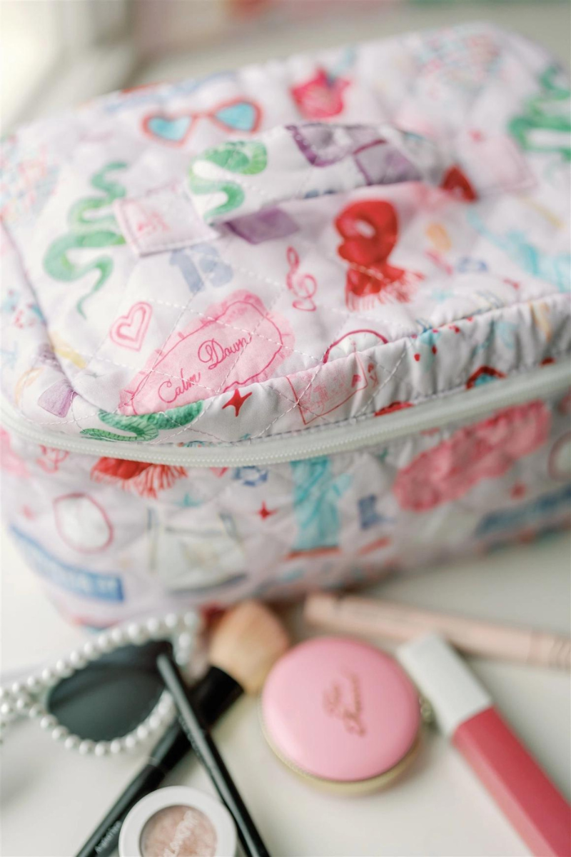 Quilted Travel Make Up Toiletry Bag