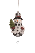 Rosy Snowman Ornament