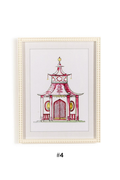 Pink Pagoda Framed Wall Art Print