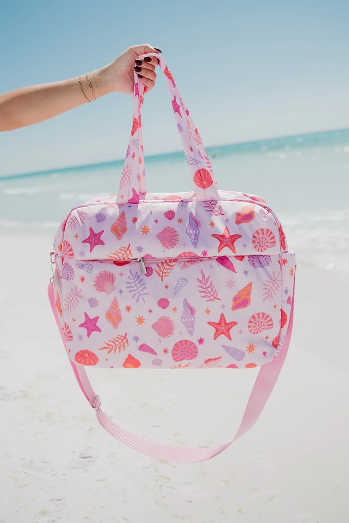 Seashells Quilted Weekender Bag