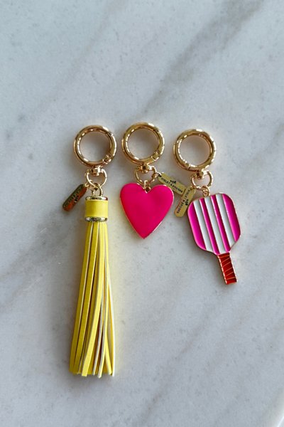XL Leather Tassel Bag Charm
