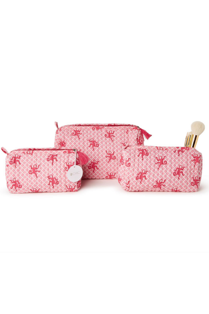 Happy Monkey Quilted Pouch