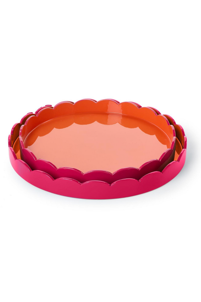 Scalloped Dual Tone Lacquered Trays