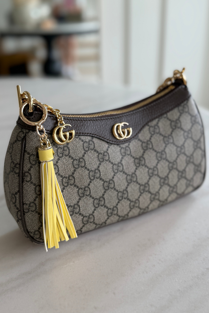 XL Leather Tassel Bag Charm