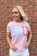 USA in Stripes Graphic Tee - Womens Fit
