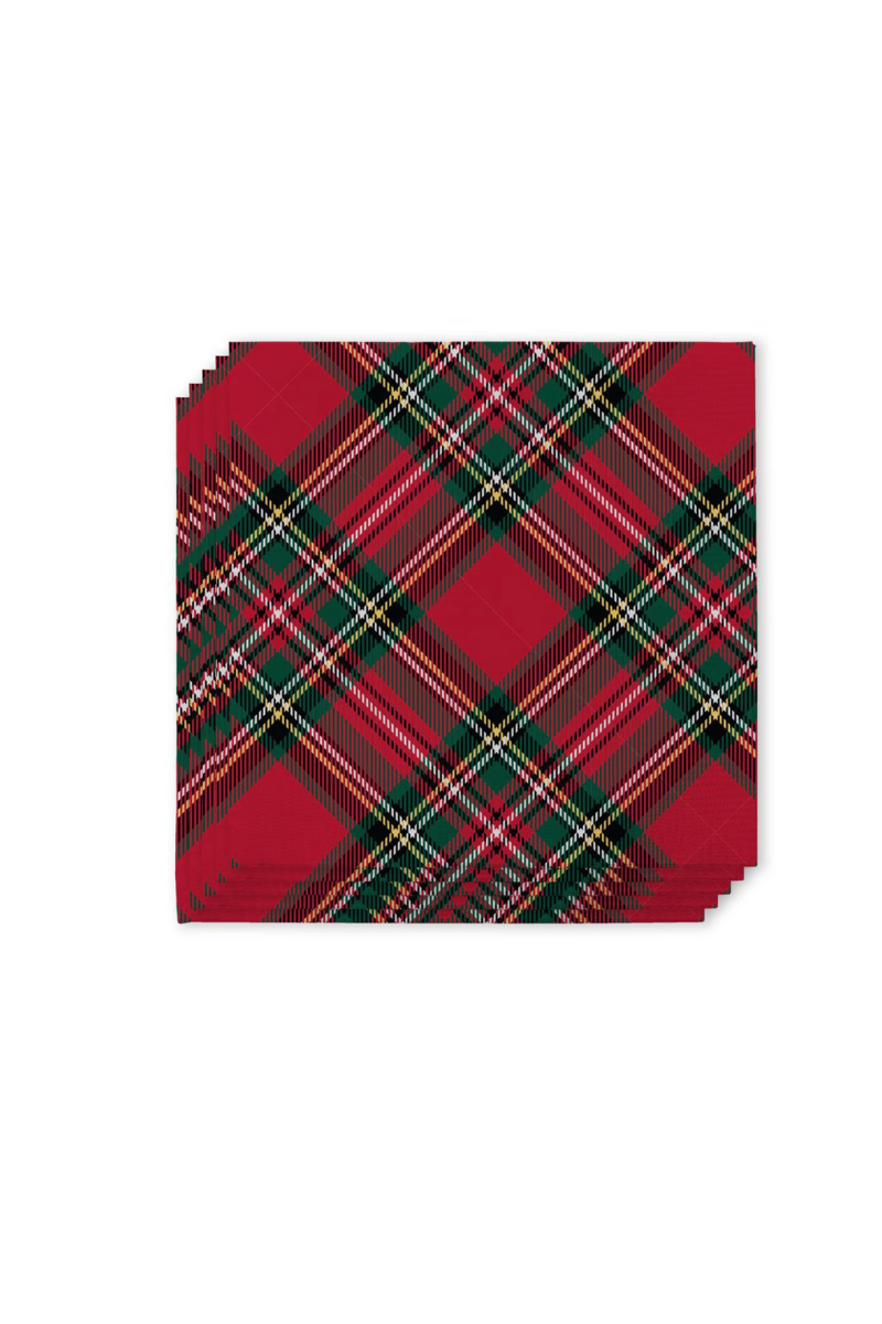 Christmas Plaid Cocktail Napkins