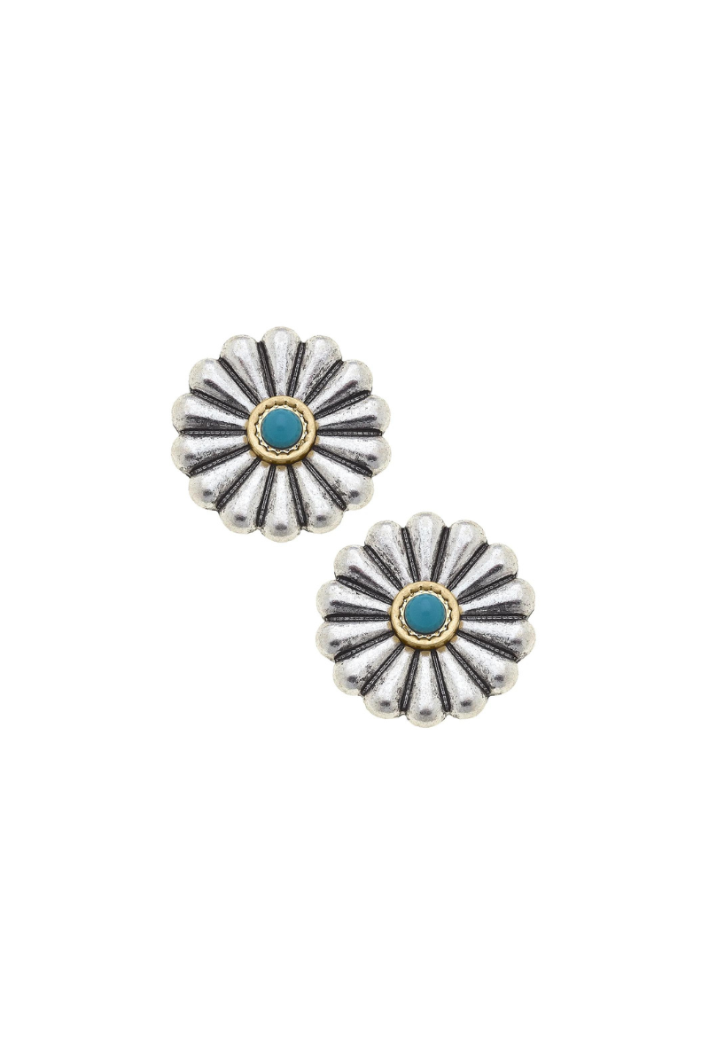 Concho Turquoise Stud Earrings