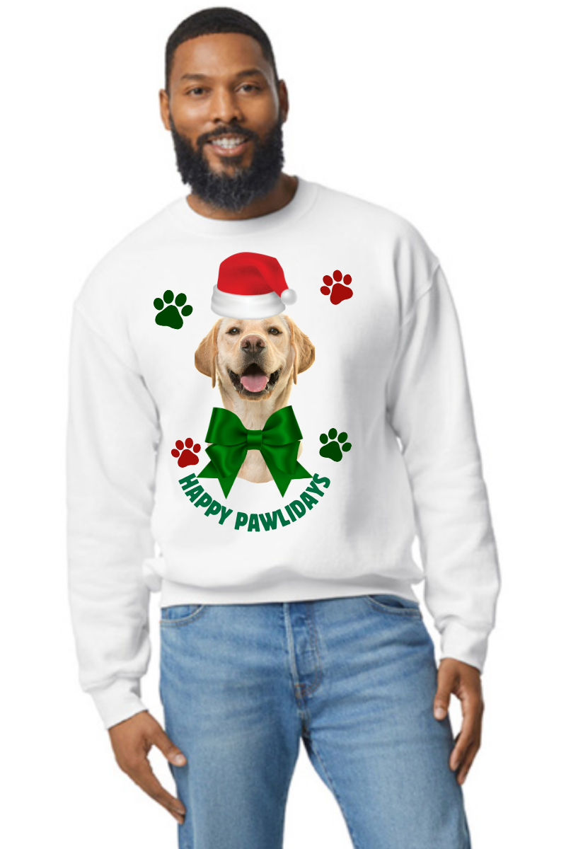 CUSTOM Happy Pawlidays- Light Gray