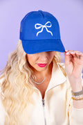 Preppy Bow Trucker Hat - Royal Blue