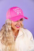 Certified Yapper Trucker Hat - Hot Pink