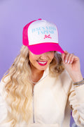 Jesus Saves I Spend Trucker Hat - Hot Pink