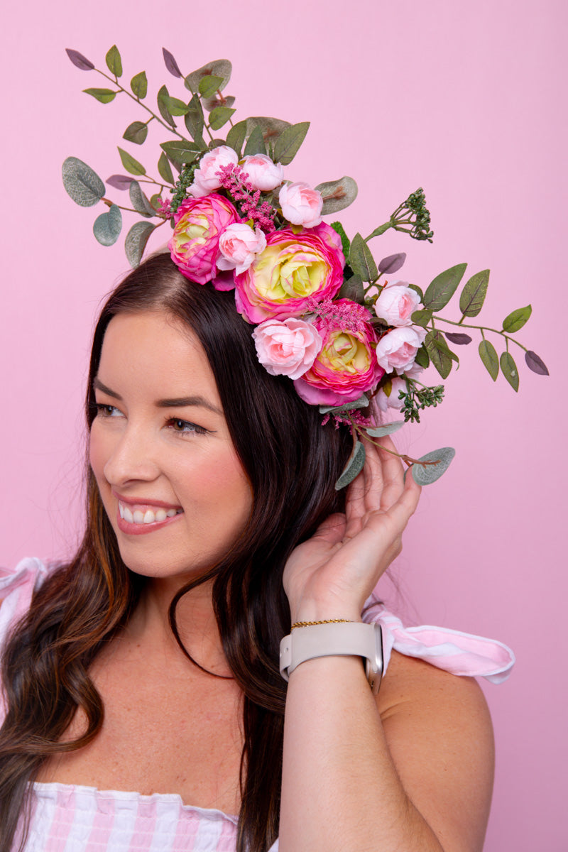 Rosy Canopy Fascinator- FINAL SALE