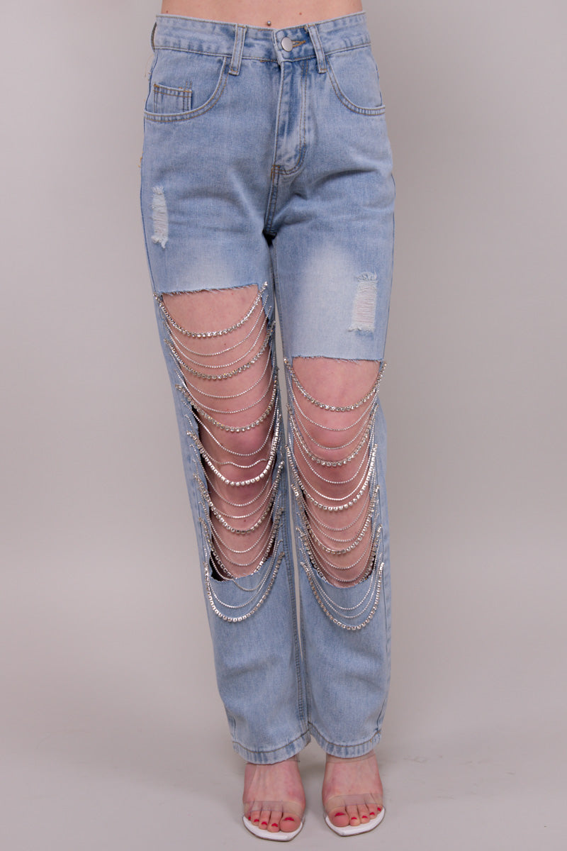 Nashville Rhinestone Denim Jeans (Small) - FINAL SALE