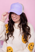 I Only Talk To Boys With Boats Trucker Hat - Lavender