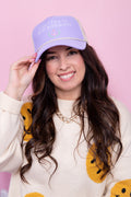 I Only Talk To Boys With Boats Trucker Hat - Lavender