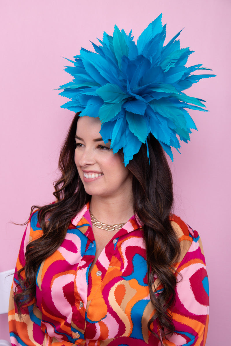 Crushed Cerulean Fascinator- Final Sale