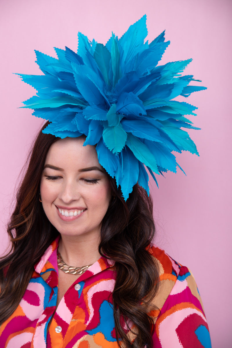 Crushed Cerulean Fascinator- Final Sale