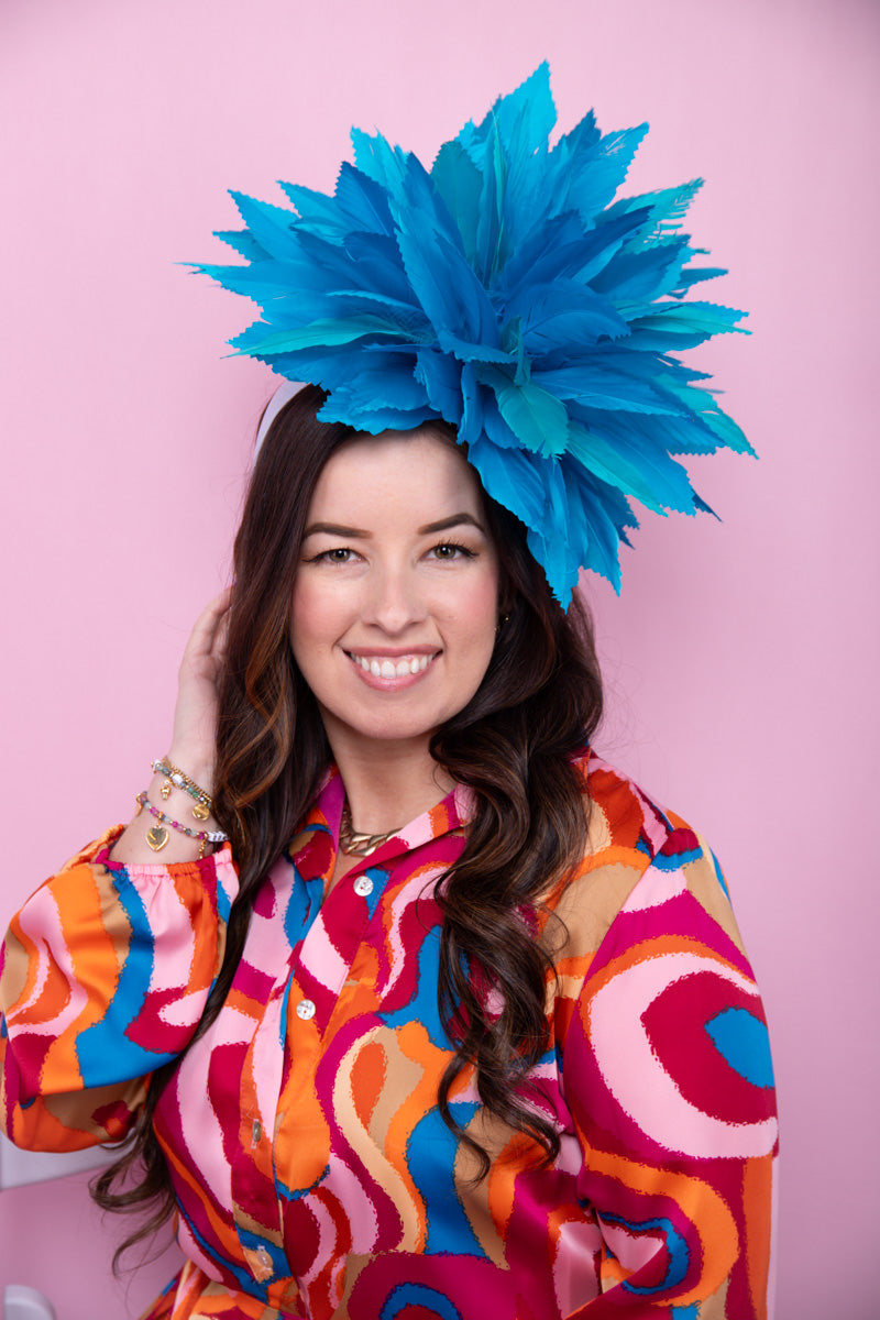 Crushed Cerulean Fascinator- Final Sale