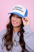 Support Day Drinking Trucker Hat - Blue