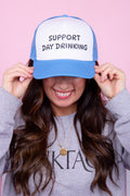 Support Day Drinking Trucker Hat - Blue