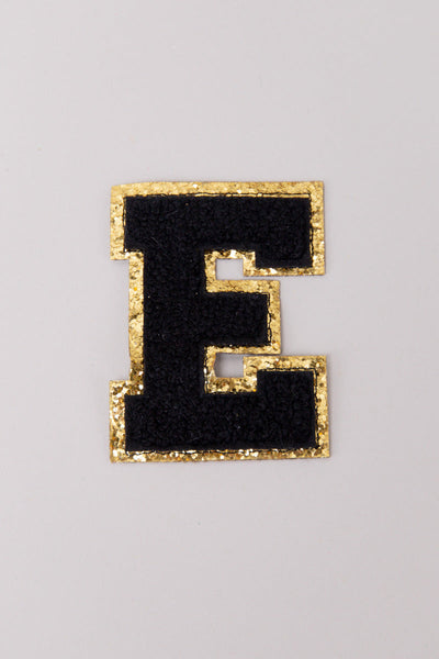 Chenille Adhesive Letter Patches- Black 5.5cm