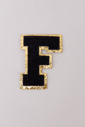 Chenille Iron-On Letter Patches- Black 8cm