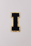 Chenille Iron-On Letter Patches- Black 8cm