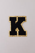 Chenille Iron-On Letter Patches- Black 8cm