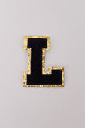 Chenille Iron-On Letter Patches- Black 8cm