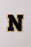 Chenille Iron-On Letter Patches- Black 8cm