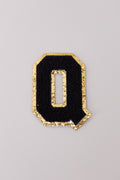 Chenille Iron-On Letter Patches- Black 8cm