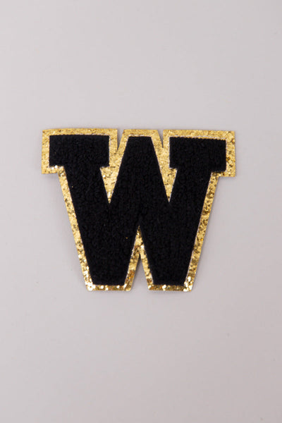 Chenille Adhesive Letter Patches- Black 5.5cm