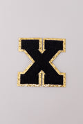 Chenille Iron-On Letter Patches- Black 8cm