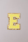 Chenille Iron-On Letter Patches- Yellow 8cm