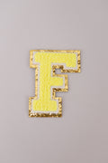 Chenille Adhesive Letter Patches- Yellow 5.5cm