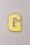 Chenille Adhesive Letter Patches- Yellow 5.5cm