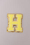 Chenille Iron-On Letter Patches- Yellow 8cm