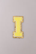 Chenille Iron-On Letter Patches- Yellow 8cm