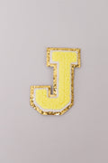 Chenille Adhesive Letter Patches- Yellow 5.5cm