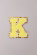 Chenille Iron-On Letter Patches- Yellow 8cm