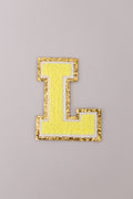 Chenille Iron-On Letter Patches- Yellow 8cm