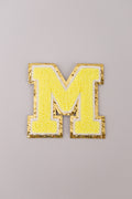 Chenille Iron-On Letter Patches- Yellow 8cm
