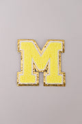 Chenille Adhesive Letter Patches- Yellow 5.5cm