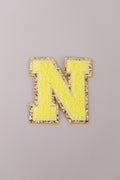 Chenille Iron-On Letter Patches- Yellow 8cm
