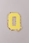 Chenille Iron-On Letter Patches- Yellow 8cm