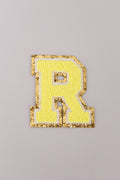 Chenille Iron-On Letter Patches- Yellow 8cm